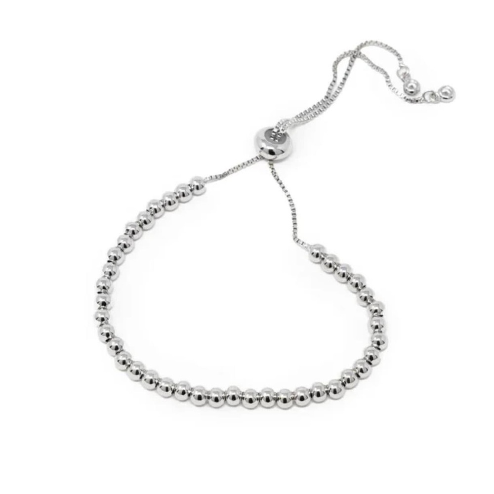 New - Adjustable Beaded Ball Bracelets by Mary Kathryn in Silver.
